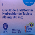 Gliclazide & Metformin hydrochloride 80/500mg
