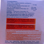 Glibenclamide, pioglitazone & Metformin hydrochloride 5/15/500mg