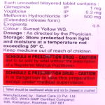 Glimepiride, Voglibose & Metformin hydrochloride extended-release (1/0.3/500mg)