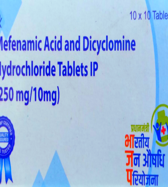 Mefenamic acid & dicyclomine hydrochloride 250mg/10mg