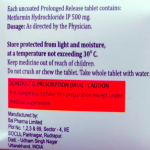 Metformin hydrochloride prolonged release 500mg