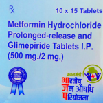 Metformin hydrochloride prolonged-release & Glimepiride 500mg/2mg