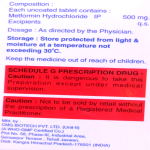Metformin hydrochloride 500mg