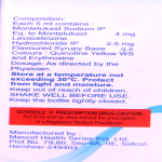 Montelukast sodium & levocetirizine hydrochloride syrup 4mg/2.5mg