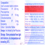 Paracetamol, Phenylephrine hydrochloride & Chlorpheniramine maleate 325/10/2mg
