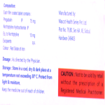 Pregabalin & Nortriptyline 75/10mg