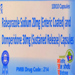 Rabeprazole sodium20mg (enteric coated) & Domperidone 30mg SR caps