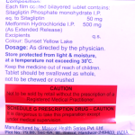 Sitagliptin & Metformin hydrochloride extended release 50mg/500mg