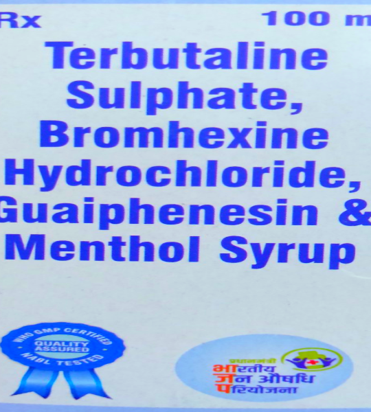 Terbutaline Sulphate, Bromhexine hydrochloride, Guaiphenesin & Menthol syrup