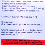 Thyroxine sodium 75mg