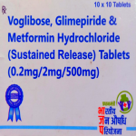 Voglibose, Glimepiride & Metformin hydrochloride(S-R) (0.2/2/500mg)