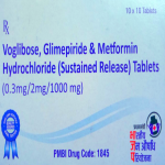 Voglibose, Glimepiride & Metformin hydrochloride S-R (0.3/2/1000mg)