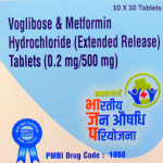 Voglibose & Metformin hydrochloride (extended release) 0.2/500mg