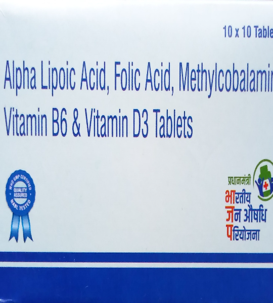 Alpha lipoic acid, folic acid, methylcobalamin, vB6, vD3