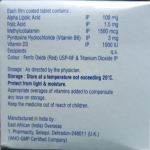 Alpha lipoic acid, folic acid, methylcobalamin, vB6, vD3