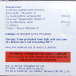 Amoxycillin&potassium clavulanate 500/125mg