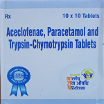 Aceclofenac, para&trypsin- chymotrypsin