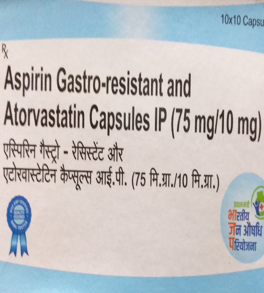 Aspirin gas-resistant&Atorvastatin cap 75/10mg