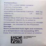 Calcium(form coral grains)And vitamin D3(500mg/500 I.U)