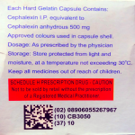 Cephalexin cap 500mg