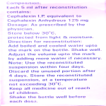Cephalexin for oral suspension (125mg/5ml)dry syrup