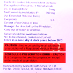 Dapagliflozin & metformin hydrochloride (extended release)5/500mg