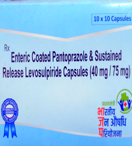 Enteric coated pantoprazole & sustained release levosulpiride cap 40/75mg